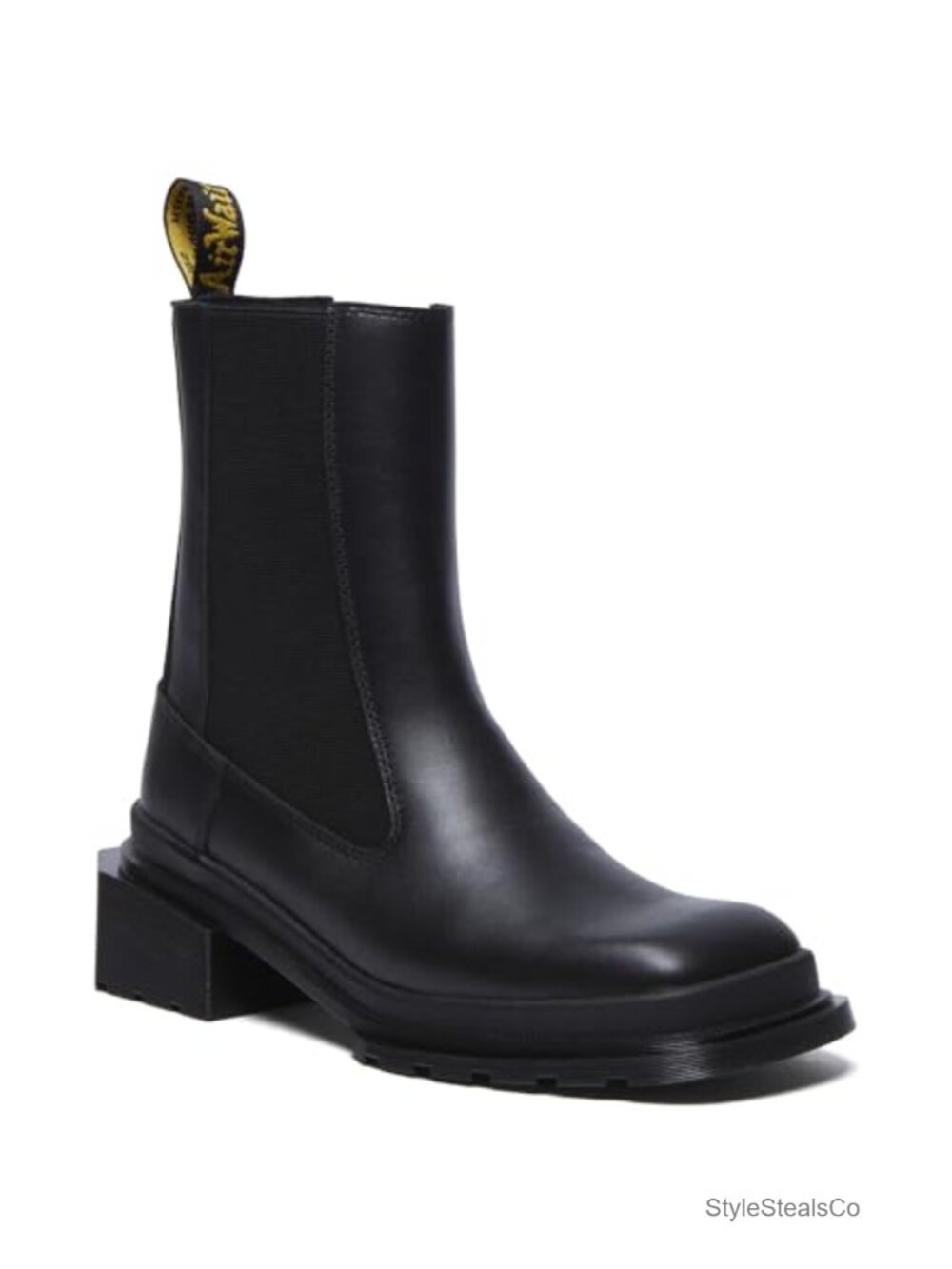 Chelsea Ankle Boots Wanama Leather Slip On Square Toe Block Heel